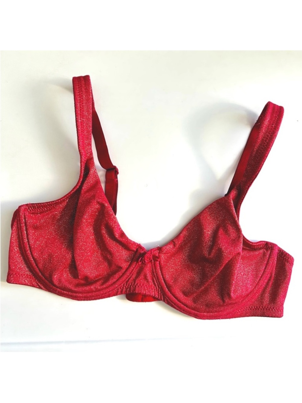 🩷VICTORIA SECRET SEXY RED SPARKLE GLITTER BRALETTE BRA SIZE 34C TRENDING